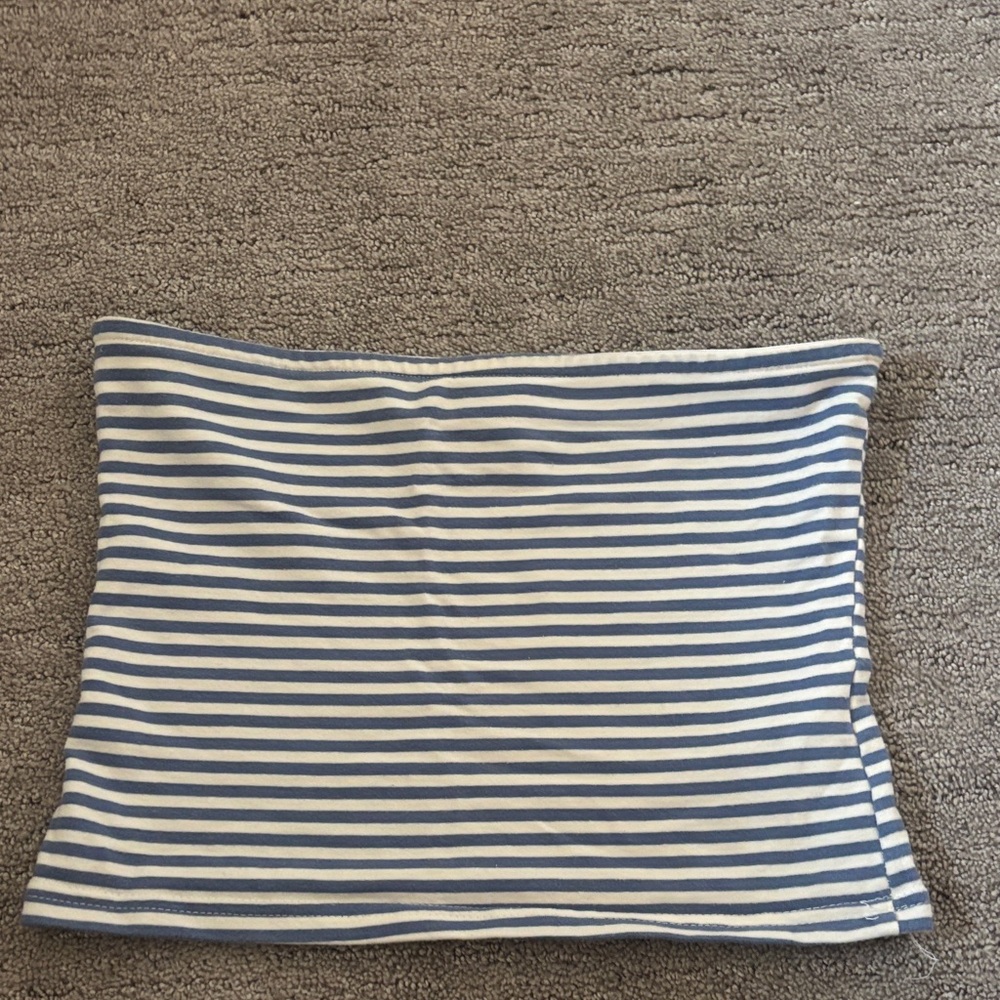 Edikted Blue and White Striped Crop Top